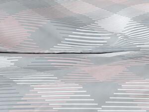 Mistral Home povlečení bavlněný satén Mist Check Grey-Pink - 220x200 / 2x70x90 cm