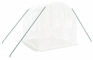 Skleník s ocelovým rámem bílý 4 m² 2 x 2 x 2 m