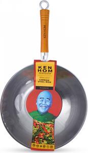 Classic wok pánev 32 cm z uhlíkové oceli Patina Ken Hom (barva-stříbrná)