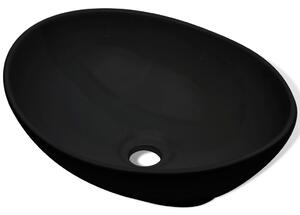 Luxusní keramické oválné umyvadlo - 40x33 cm | černé