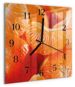Skleněné hodiny na stěnu Mandarinky zskc-30x30-00178372