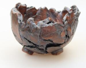 E-bonsai Keramická Skořápka 11 x 9,5 x 8 cm hnědá