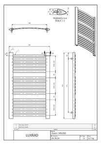 Luxrad Kastor koupelnový radiátor designově 94.5x58 cm černá KAST945580S040