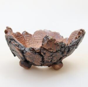 E-bonsai Keramická Skořápka 11 x 10,5 x 6 cm hnědá