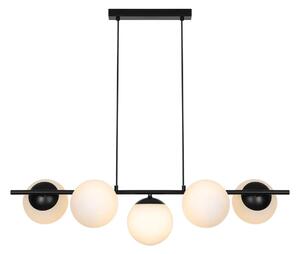Závěsné/stropní svítidlo Nordlux Lilly 5-spot - černá, ø 15 cm, d. 90 cm