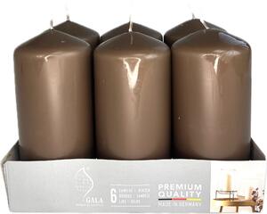 Svíčka válec 60x120 mm bal.X6 hnědá