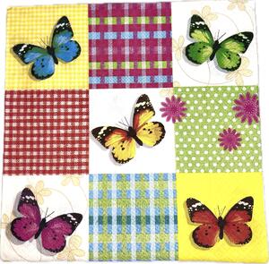 Ubrousek 33x33 cm set 20 ks, dekor motýl