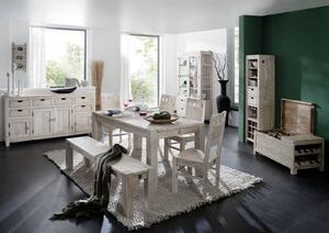WHITE WOOD 90x140 cm jídelní stůl malovaný akátový nábytek