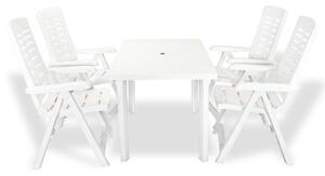 Zahradní nábytek jídelní set - 5 kusů - 126x76x72 cm | bílá