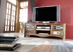 OLDTIME TV stolek 140x50 cm, staré dřevo