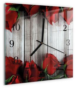 Skleněné hodiny na stěnu Růžové tablety zskc-30x30-00177880