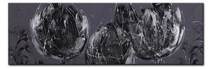 Obraz MIDNIGHT TULIPS - ručně malovaný 50x150cm