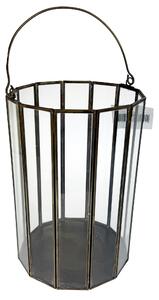 Svícen metal sklo pr.18 cm, v. 26 cm