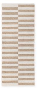 Bílý/světle hnědý oboustranný/ručně tkaný vlněný běhoun 80x200 cm Vika – Hanse Home