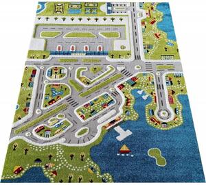 Dětský koberec Sensory s motivem přímořského městečka Šířka: 150 cm | Délka: 200 cm