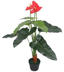 Umělá rostlina toulitka s květináčem - 90 cm | červeno-žlutá