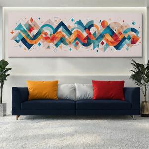 Obraz na plátně - Ve vlnách barev FeelHappy.cz Velikost obrazu (šířka x výška): 60 x 20 cm