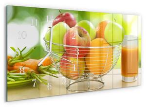 Skleněné hodiny horizontální Ovoce a džus zsppb-60x30-00295225
