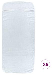 Plážové osušky 6 ks bílé 60 x 135 cm textil 400 GSM