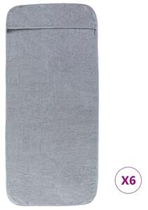 Plážové osušky 6 ks šedé 60 x 135 cm textil 400 GSM