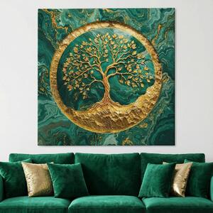 Obraz na plátně - Strom života Zlatá mramorová Odyssea FeelHappy.cz Velikost obrazu (šířka x výška): 40 x 40 cm