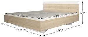 Ložnice (postel 180x200cm, 2 ks noční stolek, skříň) Gabreola (dub sonoma + bílá). 1075406