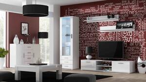 Obývací stěna Boho II, Osvětlení: osvětlení LED RGB - barevné, Barva: bílá / bílá lesk Mirjan24 5902928049022