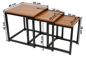 Set 3 ks konferenčních stolků Hustler Typ 3 (ořech + černá). 1075390