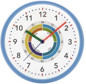 MPM Dětské plastové nástěnné hodiny UČÍM SE ČAS - světle modré E11.4626.31.163385