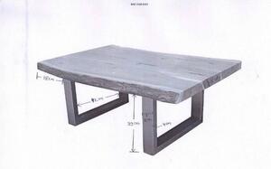METALL Konferenční stolek 120x80 cm, akácie