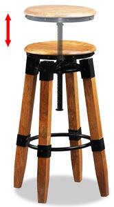 Barové stoličky 2 ks | mangovníkový masiv a ocel