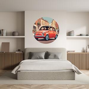 PIPPER. Kruhová samolepka na zeď "Fiat 500" Velikost: 100cm