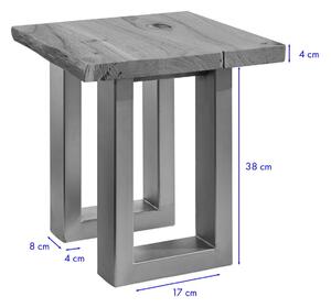 METALL Noční stolek 40x40 cm, akácie