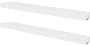 2 bílé plovoucí nástěnné police z MDF | 100 cm