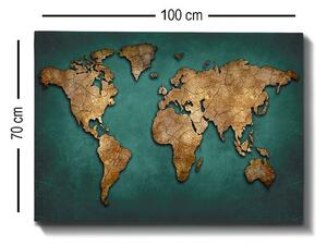 (3692) GREEN MAP nástěnný obraz na plátně