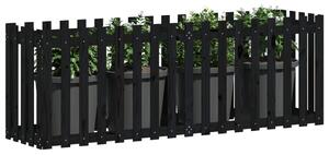 Vyvýšený záhon plotový design černý 200x50x70 cm masiv borovice