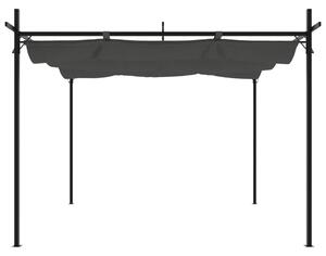 Pergola se zatahovací střechou antracitová 295 x 292 x 230 cm