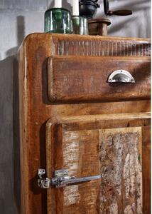 TESORI Kontejner na kolečkách se skříňkou - otevírání vpravo 70x55 cm, staré dřevo