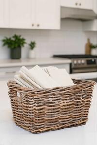 Dekorativní úložný koš CESTA, ratan, délka 33 cm, natur