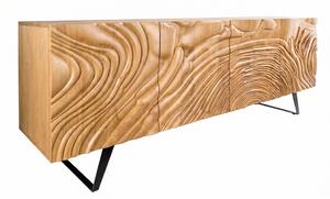 Komoda FLUID II 3D 175 CM krémová masiv mango Nábytek | Úložné prostory | Komody | Nízké