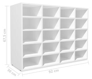 Botník Anstey - 20 přihrádek - bílý | 92x30x67,5 cm