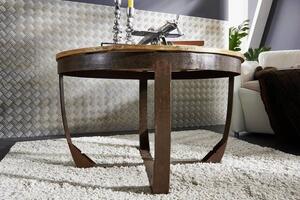 INDUSTRY Konferenční stolek 75x75 cm, litina a staré dřevo