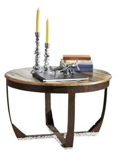 INDUSTRY Konferenční stolek 75x75 cm, litina a staré dřevo
