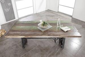 INDUSTRY Jídelní stůl 200x100 cm, litina a staré dřevo