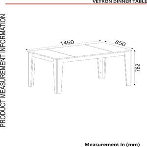Jídelní stůl (pro 6 osob) Verdon (Černá + Zlatá). 1072118