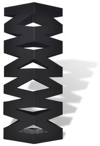 Černý hranatý stojan na deštníky a vycházkové hole - ocelový | 48,5 cm