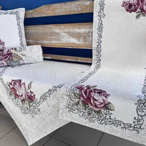 Tegatex Gobelínový ubrus chenille - romantické vínové růže Velikost: 40*100 cm