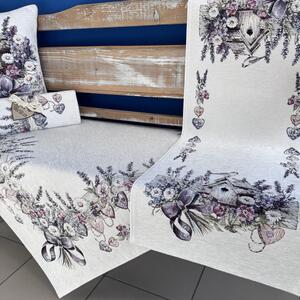 Tegatex Gobelínový ubrus chenille - dřevěná budka ve vintage stylu Velikost: 40*140 cm