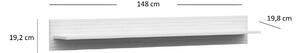 Polička 150 cm Alethia (bílá). 1052724