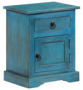 Noční stolek z masivního mangovníkového dřeva - modrý | 40x30x50 cm